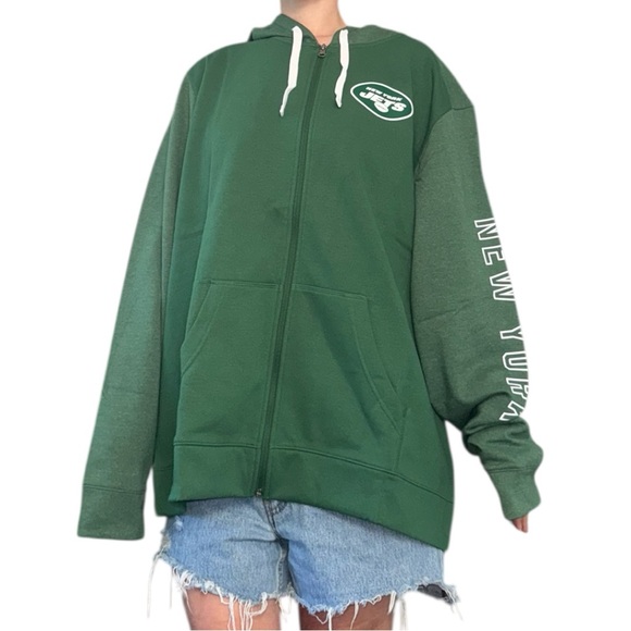 Green New York Jets Zip Up Hoodie - Picture 1 of 9